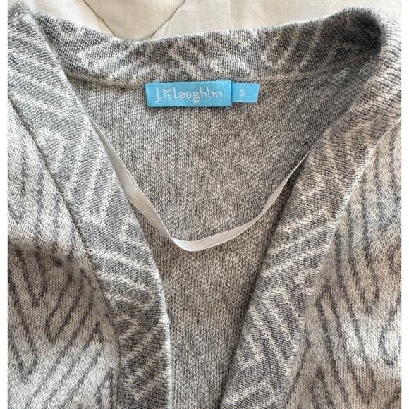 J. McLaughlin Open Cardigan Sweater Duster Chevron Print Size S - Picture 5 of 5